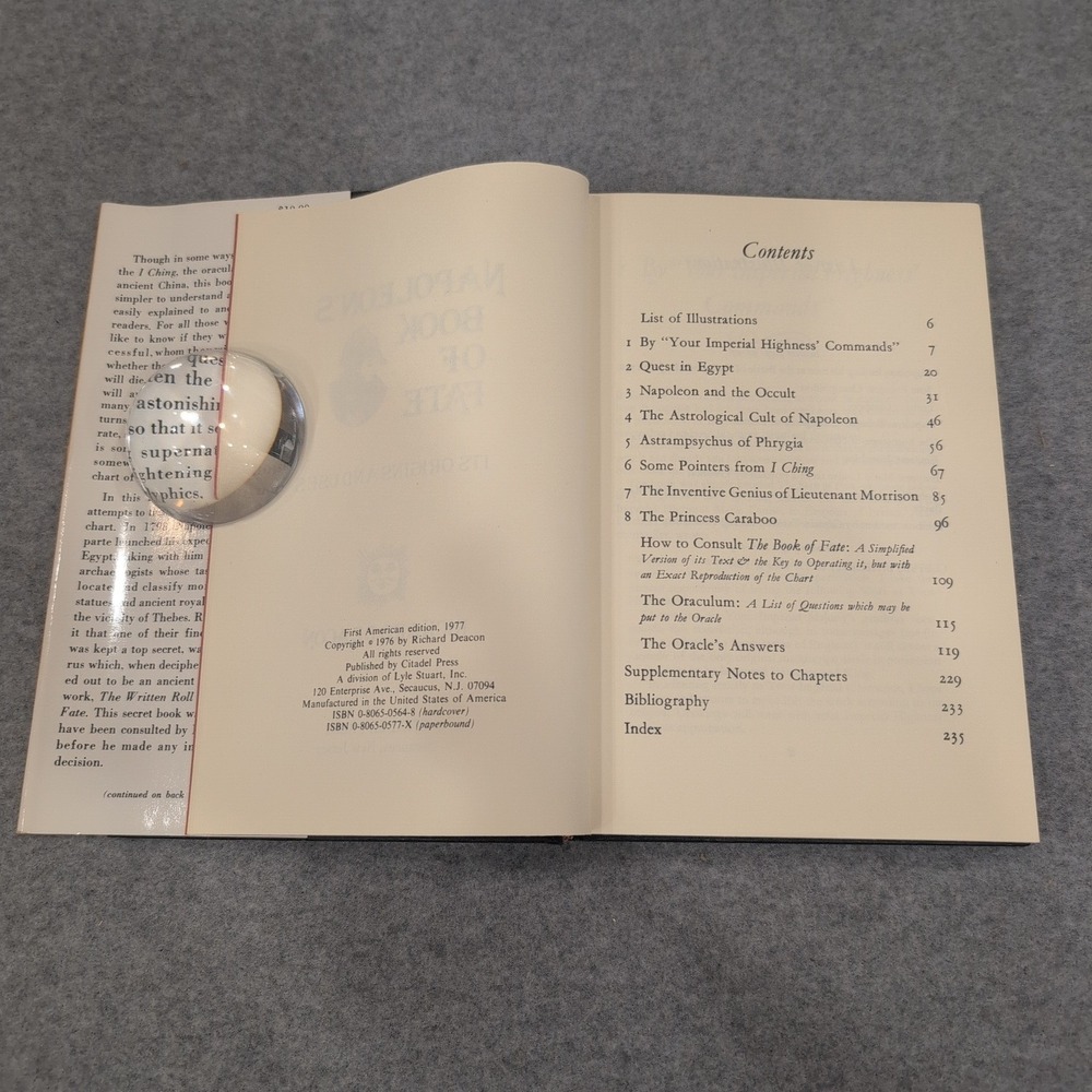 Napoleon's Book of Fate Richard Deacon 1977 First American Edition Hardcover - Picture 4 of 4